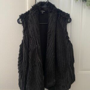 Cozy Black Faux Fur Vest Express - Great for Layering